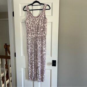 Brand New with Tags - Maronie Pink Leopard Jogger Jumpsuit with Drawstring Waist